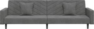 vidaXL 2-osobowa kanapa, 2 poduszki, ciemnoszara, aksamitna 5