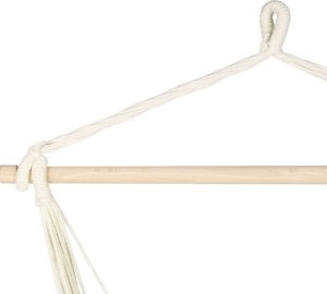 Beliani Fotel wiszący krzesło brazylijskie bawełniane beżowe VARENA 7