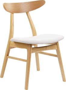 Beliani Zestaw 2 krzeseł do jadalni jasne drewno z szarym LYNN 3