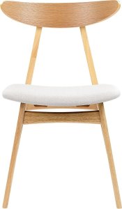 Beliani Zestaw 2 krzeseł do jadalni jasne drewno z szarym LYNN 4