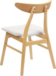 Beliani Zestaw 2 krzeseł do jadalni jasne drewno z szarym LYNN 5