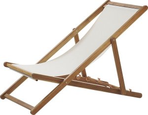 Beliani Leżak ogrodowy i zestaw 2 wymiennych tkanin (różne warianty) jasne drewno ANZIO 4