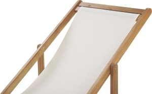 Beliani Leżak ogrodowy i zestaw 2 wymiennych tkanin (różne warianty) jasne drewno ANZIO 6