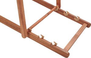 Beliani Leżak ogrodowy i zestaw 2 wymiennych tkanin (różne warianty) ciemne drewno ANZIO 7