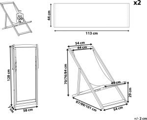 Beliani Leżak ogrodowy i zestaw 2 wymiennych tkanin (różne warianty) ciemne drewno ANZIO 9