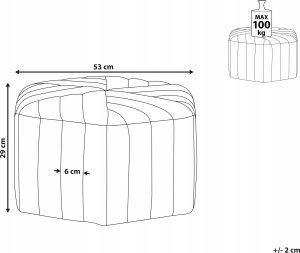 Beliani Puf welurowy 53 x 48 x 29 cm kremowy MURIETTA 3