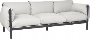 Beliani Zestaw ogrodowy sofa 3-osobowa z fotelami jasnoszary ESPERIA 2