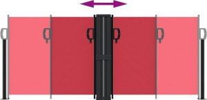 vidaXL Zwijana markiza boczna, czerwona, 100 x 600 cm 5