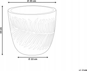 Beliani Doniczka okrągła 35 x 35 x 33 cm złamana biel FTERO 3