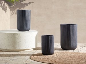 Beliani Doniczka 25 cm czarna EANTIO 2