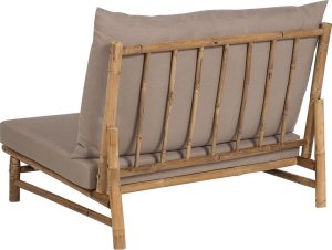 Beliani Zestaw 2 foteli bambusowych jasne drewno z beżowoszarym TODI 6