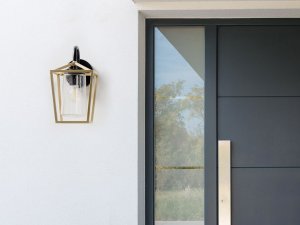 Kinkiet Beliani Lampa ścienna zewnętrzna złota ORDIE 2