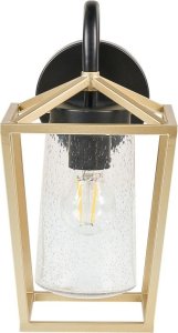 Kinkiet Beliani Lampa ścienna zewnętrzna złota ORDIE 3