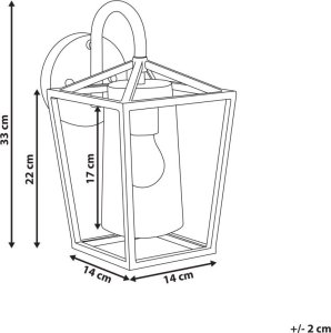 Kinkiet Beliani Lampa ścienna zewnętrzna złota ORDIE 9