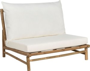 Beliani Zestaw 2 foteli bambusowych jasne drewno z białym TODI 2