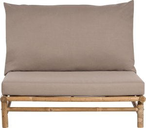 Beliani Fotel bambusowy jasne drewno z beżowoszarym TODI 4