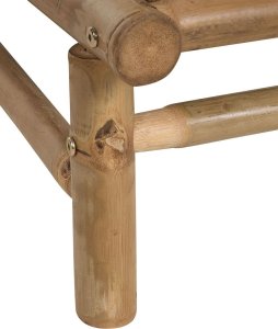 Beliani Fotel bambusowy jasne drewno z beżowoszarym TODI 8