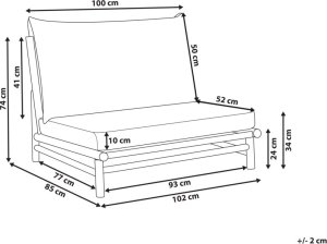 Beliani Fotel bambusowy jasne drewno z beżowoszarym TODI 10