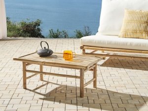 Beliani Stolik ogrodowy drewno bambusowe 80 x 45 cm jasny TODI 2