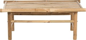 Beliani Stolik ogrodowy drewno bambusowe 80 x 45 cm jasny TODI 4