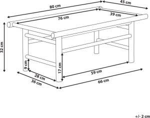 Beliani Stolik ogrodowy drewno bambusowe 80 x 45 cm jasny TODI 8