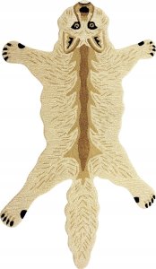 Beliani Dywan dziecięcy wełniany wilk 100 x 160 cm beżowy BALTO 7