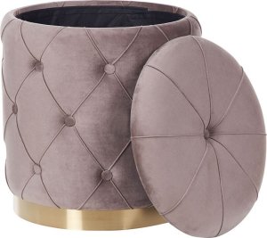 Beliani Zestaw 2 pufów ze schowkiem beżowo-szary PUEBLO 5