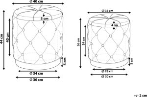 Beliani Zestaw 2 pufów ze schowkiem beżowo-szary PUEBLO 9