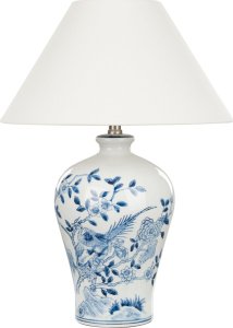 Lampa stołowa Beliani Lampa stołowa porcelanowa biało-niebieska MAGROS Lumarko! 1