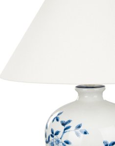 Lampa stołowa Beliani Lampa stołowa porcelanowa biało-niebieska MAGROS 5