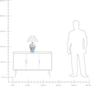 Lampa stołowa Beliani Lampa stołowa porcelanowa biało-niebieska MAGROS 8