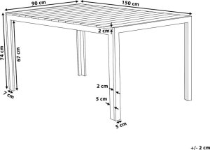Beliani Stół ogrodowy 150 x 90 cm jasne drewno COMO 7