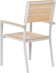 Beliani Zestaw ogrodowy stół i 6 krzeseł jasne drewno COMO 7