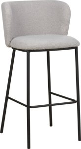 Beliani Zestaw 2 krzeseł barowych boucle szary MINA 2