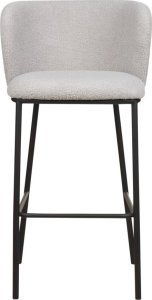 Beliani Zestaw 2 krzeseł barowych boucle szary MINA 3