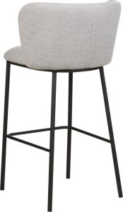 Beliani Zestaw 2 krzeseł barowych boucle szary MINA 4
