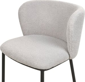 Beliani Zestaw 2 krzeseł barowych boucle szary MINA 5