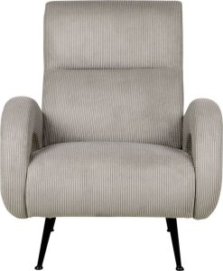 Beliani Fotel sztruksowy szary SVALOV 2