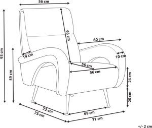 Beliani Fotel sztruksowy szary SVALOV 9