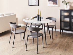 Beliani Stół do jadalni rozkładany 120/160 x 80 cm biały STAVERTON 3