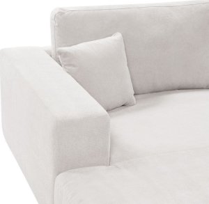 Beliani Narożnik 3-osobowy prawostronny biały LOFOTEN 6