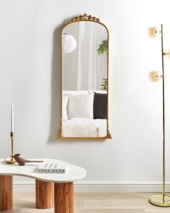 Beliani Lustro ścienne metalowe 51 x 114 cm złote LIVRY 2