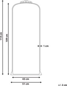Beliani Lustro ścienne metalowe 51 x 114 cm złote LIVRY 5