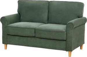 Beliani Sofa 2-osobowa sztruksowa ciemnozielona RONNEBY 3