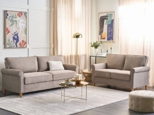 Beliani Komplet wypoczynkowy 5-osobowy jasnobrązowy RONNEBY 2