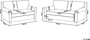 Beliani Komplet wypoczynkowy 5-osobowy jasnobrązowy RONNEBY 10