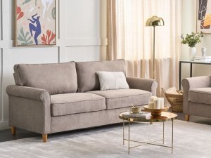 Beliani Sofa 3-osobowa jasnobrązowa RONNEBY 2