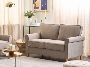 Beliani Sofa 2-osobowa jasnobrązowa RONNEBY 2