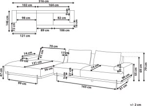 Beliani Narożnik prawostronny beżowy MARIFERD 10