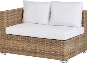 Beliani Zestaw ogrodowy modułowy z technorattanu 8-osobowy prawostronny jasnobrązowy XXL 5